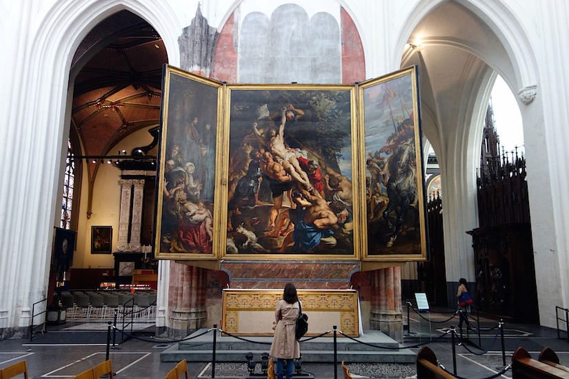 Peter Paul Rubens, Elevation of the Cross, from Saint Walburga, 1610, oil on wood, center panel: 15 feet 1-7/8 inches x 11 feet 1-1/2 inches (now in Antwerp Cathedral)