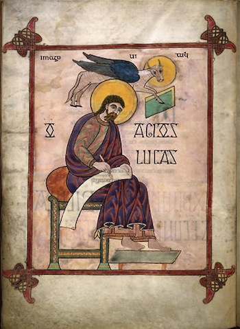 Lindesfarne Gospels, St. Luke, portrait page (137v) (British Museum)